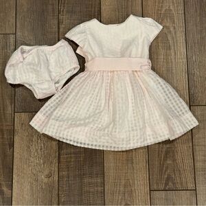 Polo Ralph Lauren Dress & Bloomer Baby Girls 6M Pink Lined Belted Spring Summer